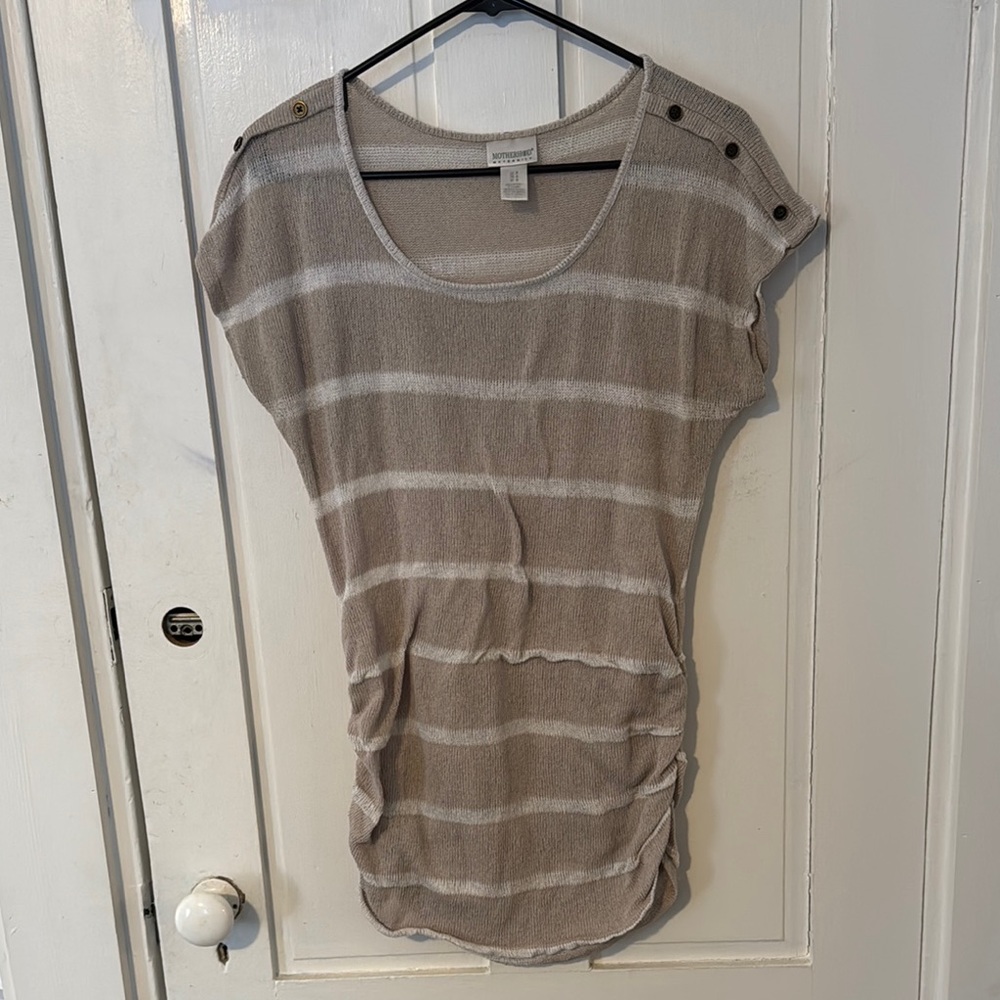 Striped Beige and White Women's Top